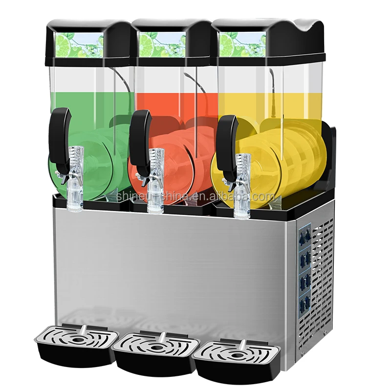 

Slush Machine Commercial Slush 3 Tanks With 15L*3 Capacity Juice Machine Electric Slush Machine
