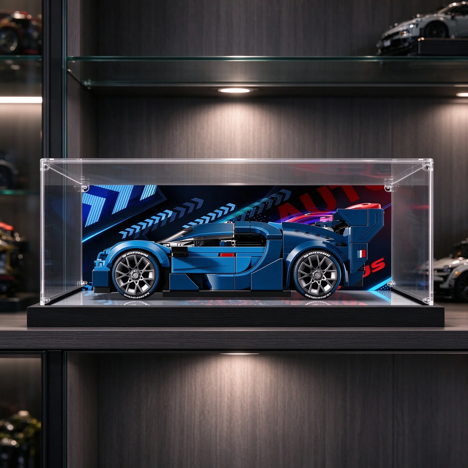 Suitable for 77253 Bugatti Vision car model Lego acrylic display box figure dust cover