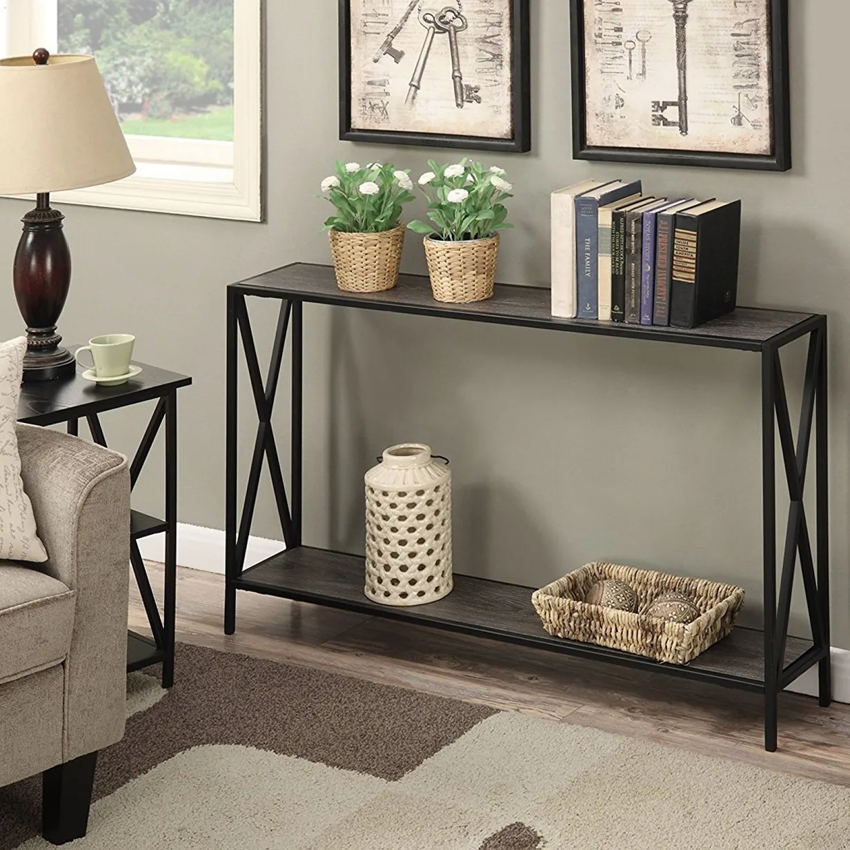Long side table Household home wall storage table Living room multi-functional sofa back few shelves