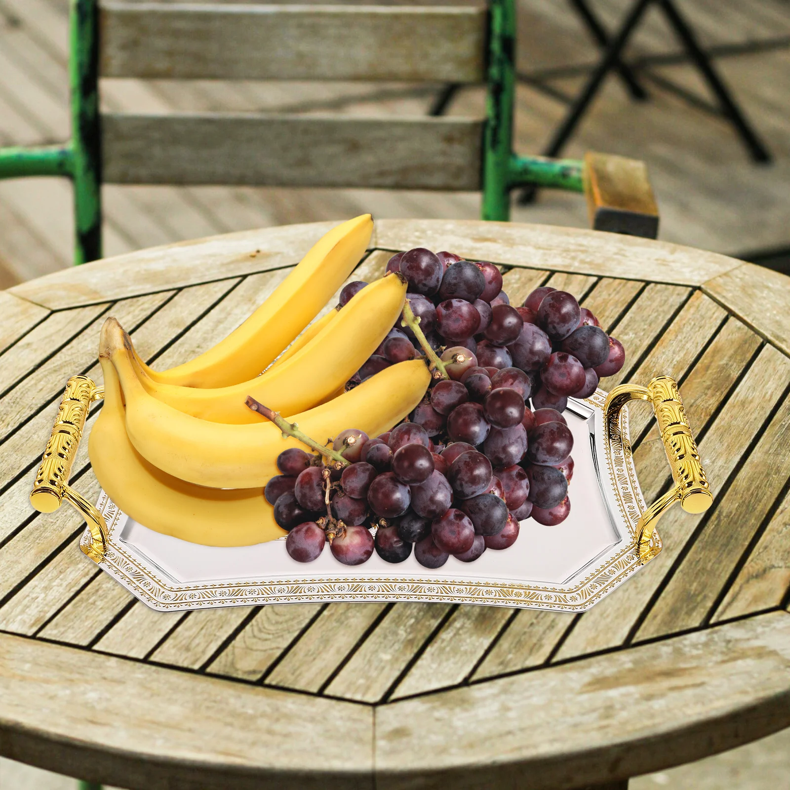 Piatto da dessert Snack Vassoio da frutta Piatto da portata per alimenti Vassoi per gioielli Piatti da tavolo in metallo per uso domestico Organizzatore Caffè