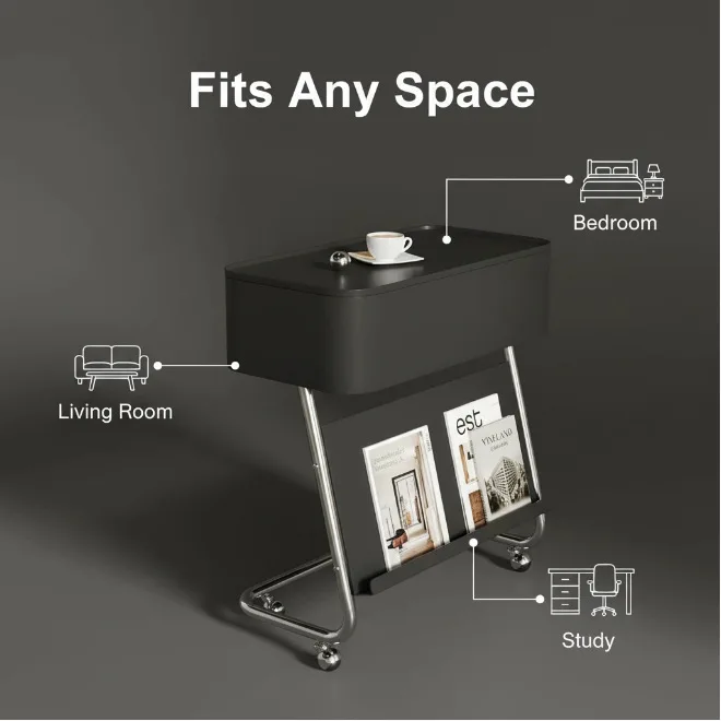 

Joylive Bedside Tables Magazine Holder Metal Frame Sofa Side Tables For Living Room And Bedroom Corner Table
