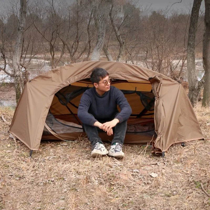 

Outdoor Single Camping Tent Folding Breathable Rainproof Anti-mosquito Sunshade Tents Portable Overnight Camping Equipment