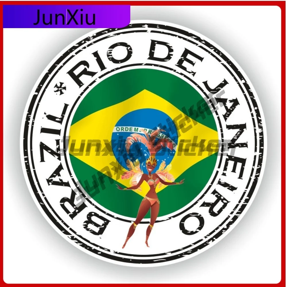 

Brazil Rio De Janeiro Seal Sticker Round Flag Creative Waterproof Vinyl PVC Decal Decoration for Laptop Rear Windshield