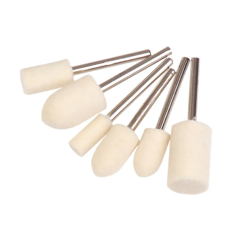 

10Pcs 3mm Shank Wool Felt Mounted Polishing Buffing Wheel Grinding Head Felt for Polishing Wheel Dremel Mold Drill Rotary Tool