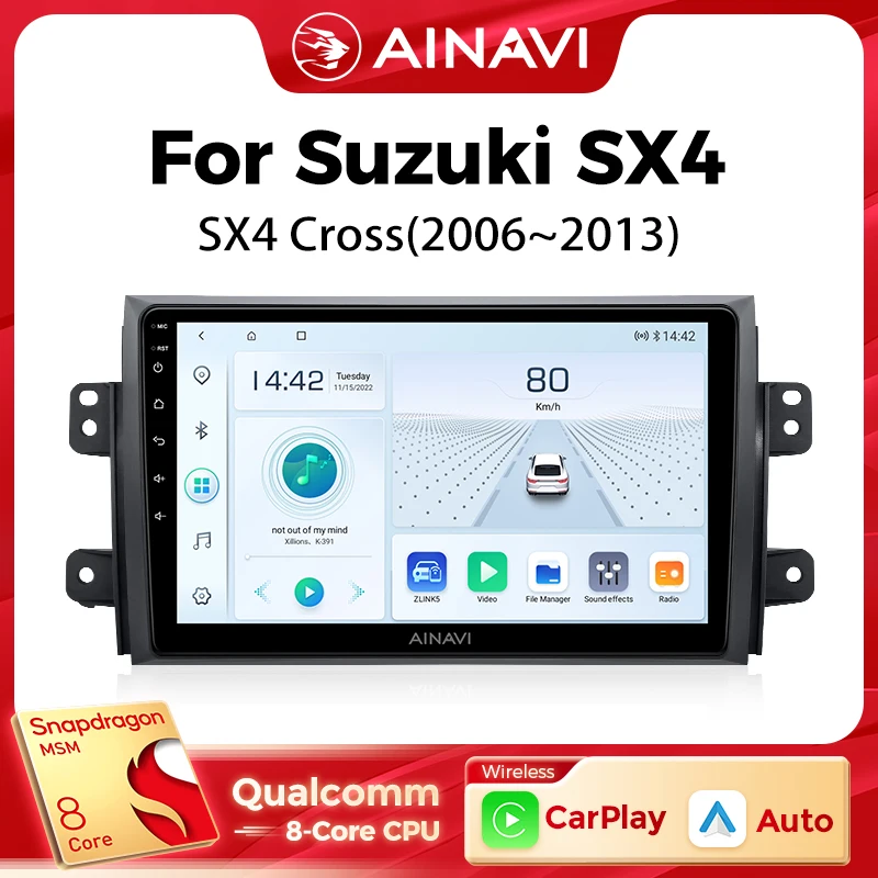 

Ainavi Car Multimedia Player For Suzuki SX4 Cross 2006-2013 For Fiat Sedici wireless Carplay Android Auto 4G Wifi 2din