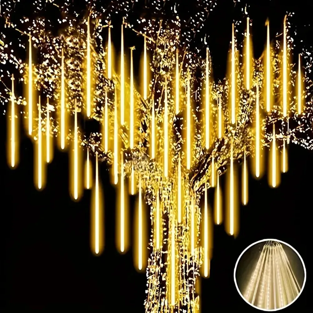 50/30cm EU Plug Led Light Outdoor Meteor Shower Rain Lights Garden Decor Outdoor Street Garland New Year Christmas Decoration