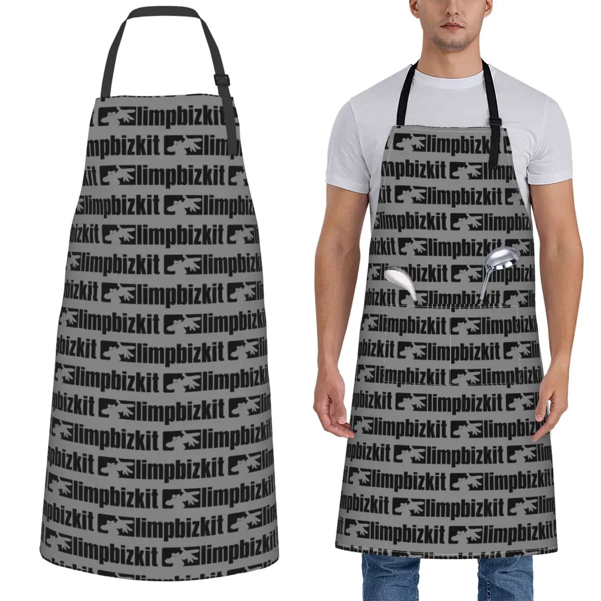 

Limp Bizkit Aprons Chef Cooking Cuisine Tablier Sleeveless Bib Kitchen Cleaning Pinafore for Women Men Painting