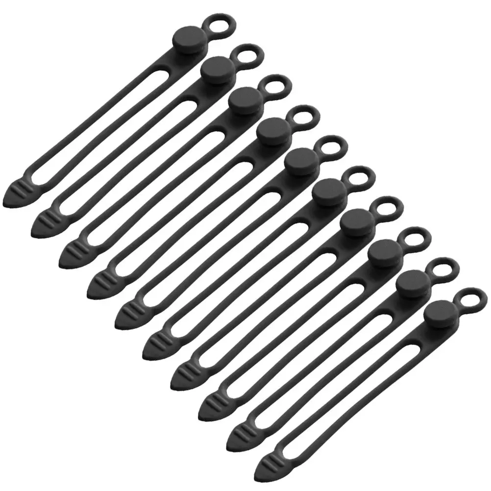 10Pcs Silicone Desktop Cable Reusable Holder Cable Tie Strap For Office Worker Christmas Stocking Stuffers Organizers