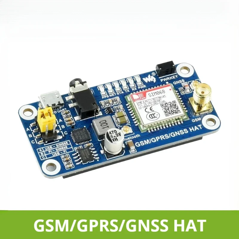 N34R Raspberry Pi GSM/GPRS/GNSS HAT Module SMS GPS UART Based On SIM868 Raspberry Pi 4B/3B/3B+/2B/Zero/Zero