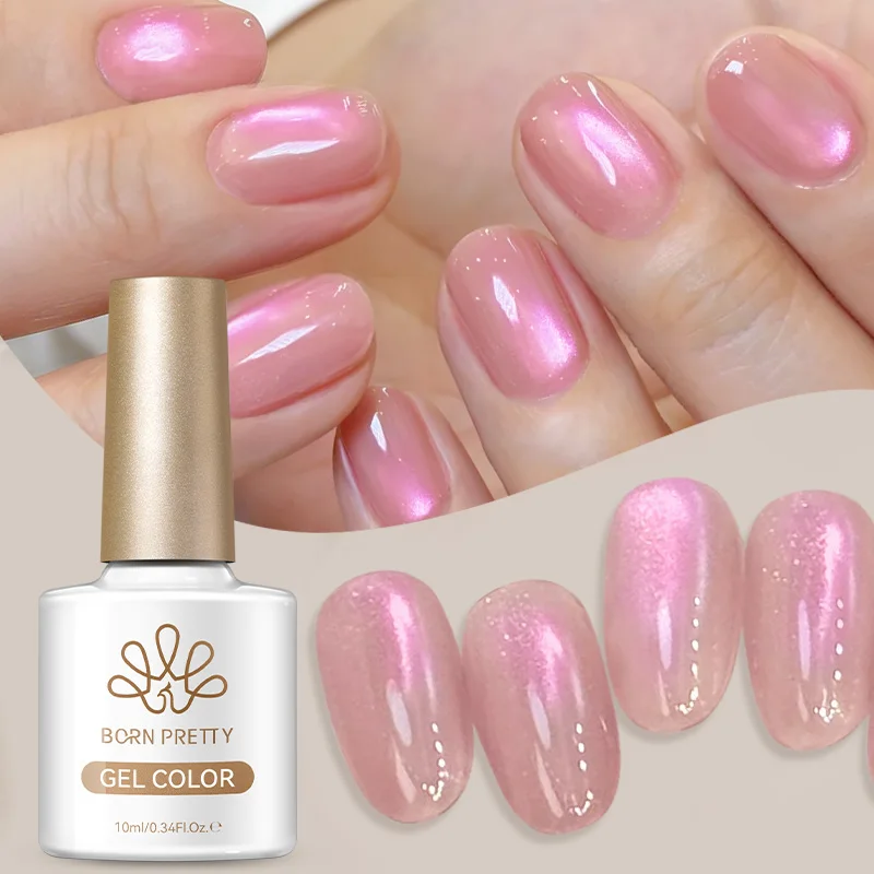 BORN PRETTY 10ml Pink Sweet Whisper Gel Polish Glass Bead Cat Magnetic Eye Erffect Semi Permanent Varnish Soak Off UV Gel Salon