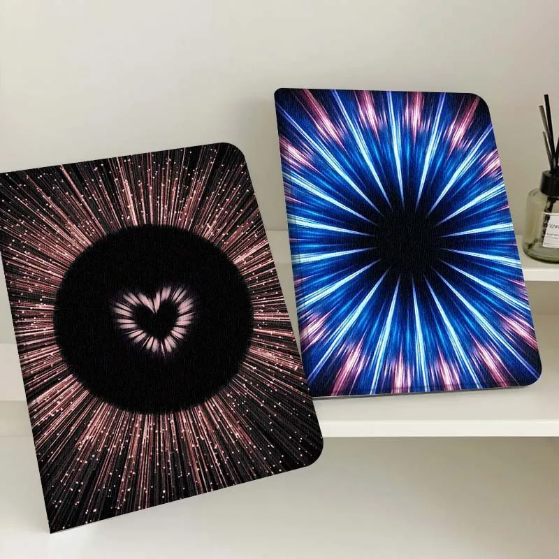 

Black Heart Sparkling Light Gift For Apple iPad Pro Air 13 2 7th 6th 2025 M2 M3 M4 M512.9 13 inch Foldable Tablet Case