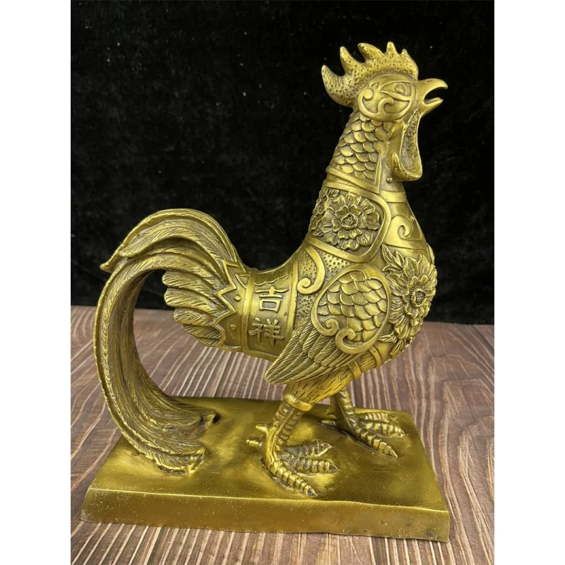 Guyunzhai Brass Chicken Fu Chicken Copper Cock Chinese Zodiac of Rooster Home Office Crafts Decoration Copper Ware Wholesale