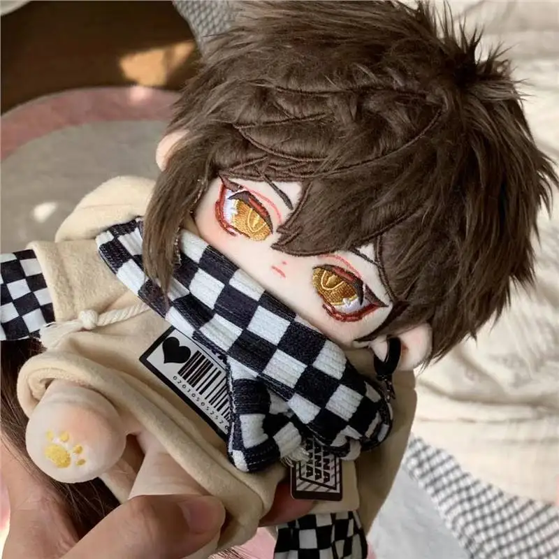 

20cm Game Anime Genshin Impact Zhongli Cosplay Cute Handsome Soft Plush Stuffed Doll Dress Up Clothes Outfit Toy Plushie Gift