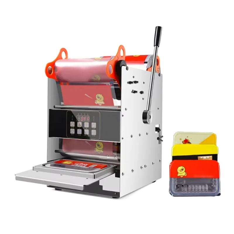 

Commercial automatic heat preservation small quick sealing machine hot soup cooked food seafood bowl packaging film type