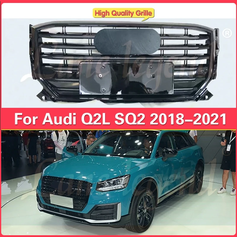 

Car Front Bumper Grille Grill for Audi Q2 Q2L 2018 2019 2020 2021（Refit for SQ2 Style）Car Accessories tools