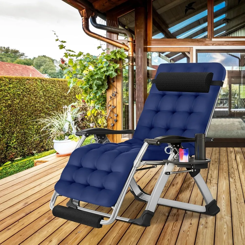 Oversized Zero Gravity Chair Padded Folding Recliner 440 lb Capacity