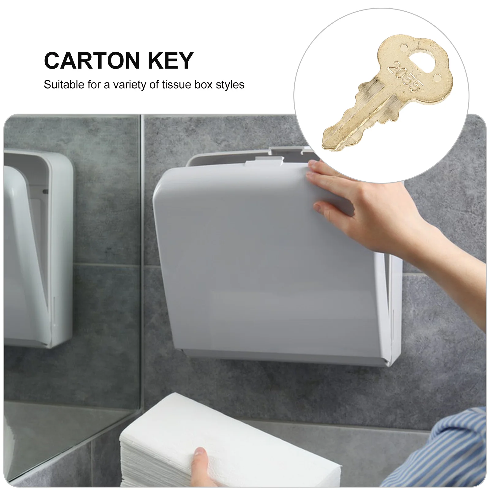 2 Pcs Toilet Paper Dispenser Keys Paper Towel Dispenser Key Roll Paper Dispenser Key