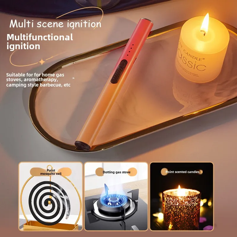 Electric Arc Ignition Windproof Pulse Flameless Plasma Ignition Candle Lighters Rechargeable Electric Cigar Kitchen Outdoor BBQ