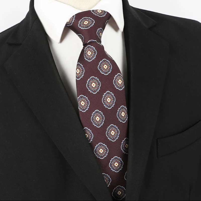 Luxury 8CM Men‘s Necktie Good Handfeel Printed Patterns Floral Dot Classic Ties For Man Formal Business Wedding Party Accessory