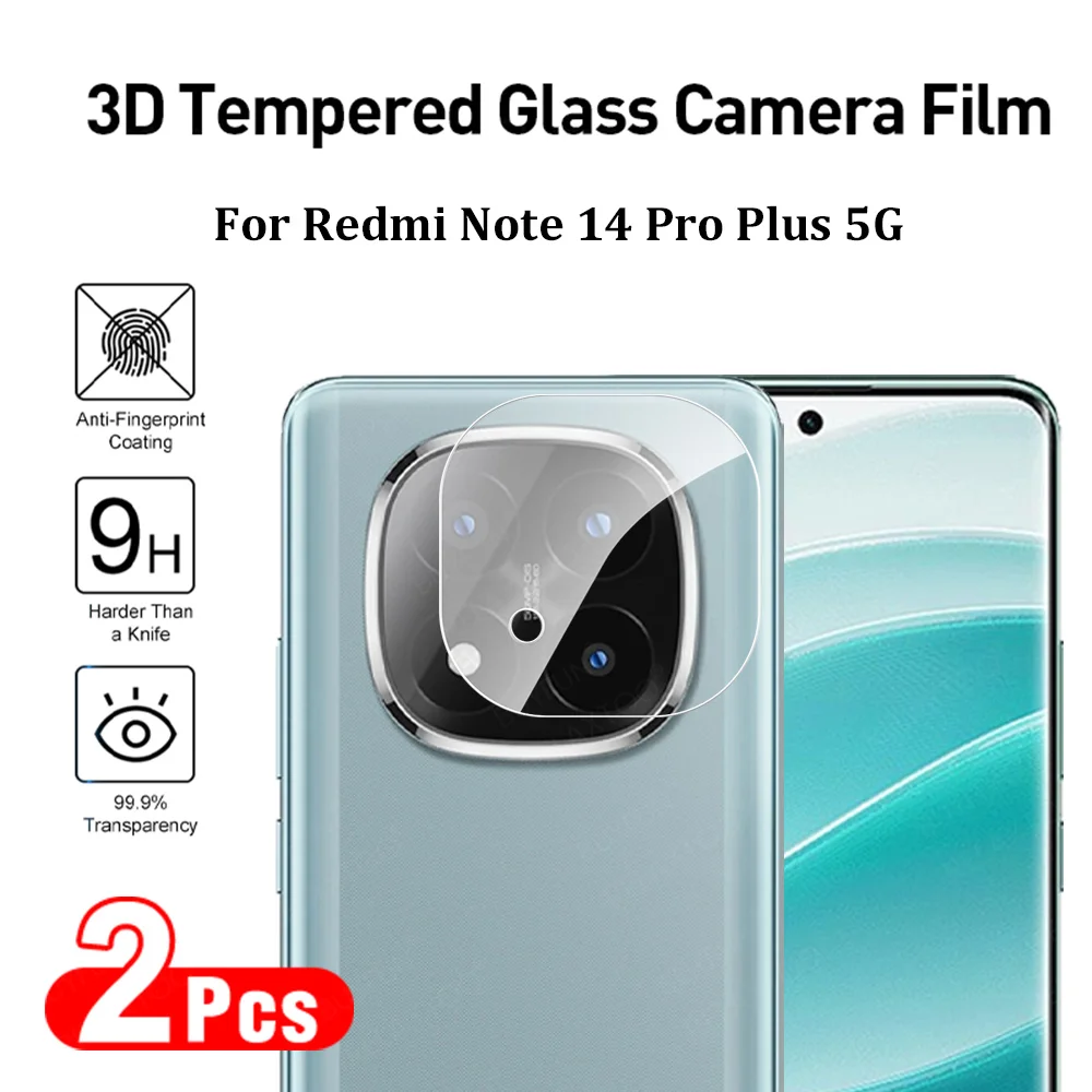 2 uds cristal de cámara para Redmi Note 14 Pro + lente de cámara Protector de vidrio templado para Xiaomi Redmi Note 14 Pro Plus Note14ProPlus 5G