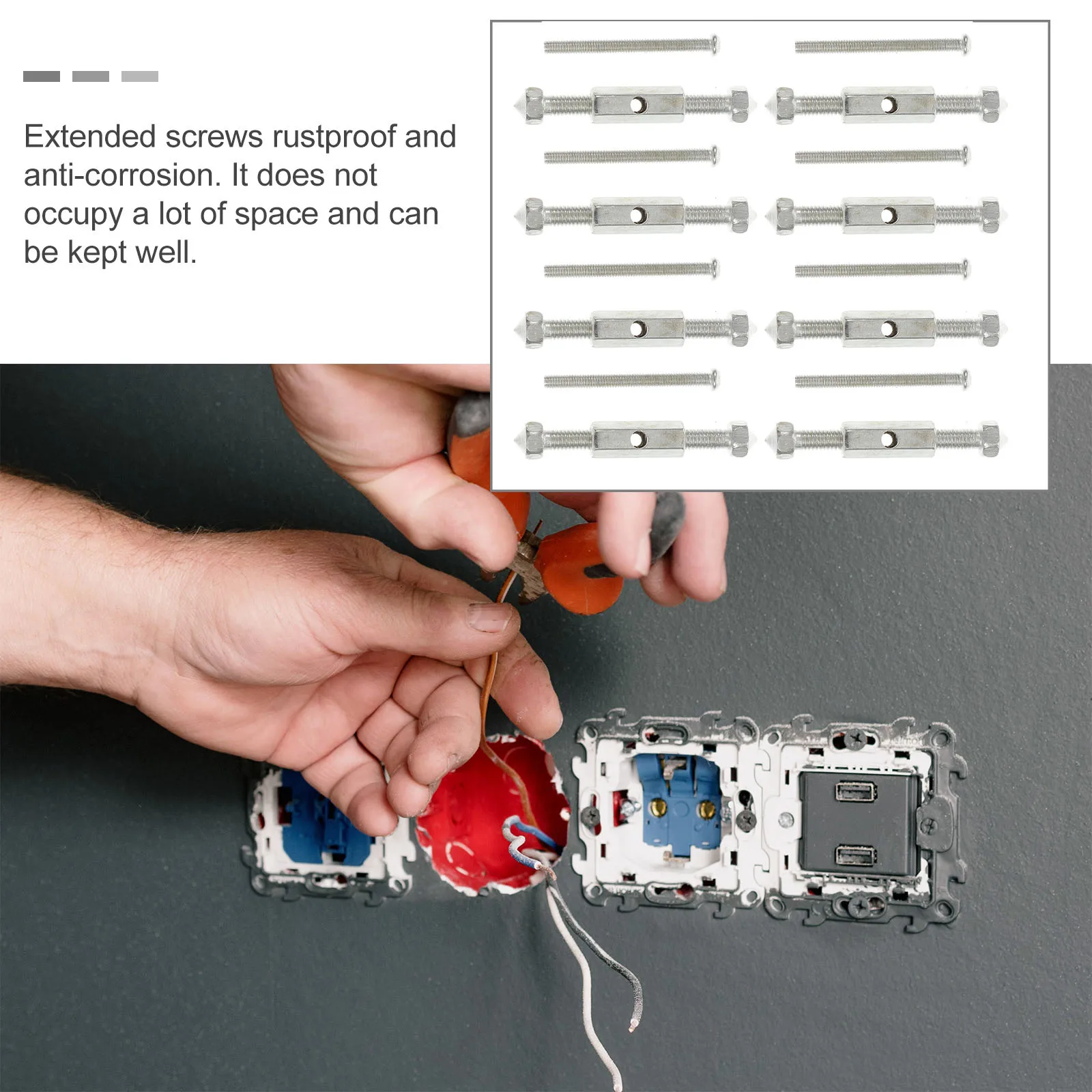 

1 Set Cassette Repair Device Wall Plate Junction Box Tool Electrical Box Support Rod For Switch Socket Installation Durable