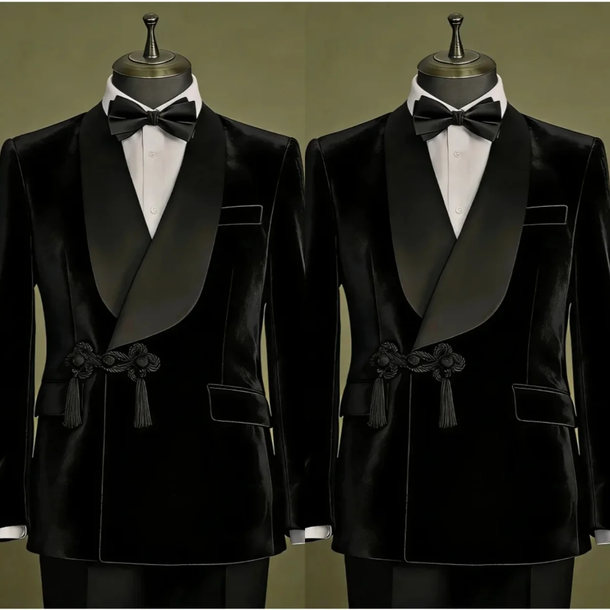 

Vintage Man Tuxedos 1 Pcs Jacket Velvet Shawl Lapel Wedding Suit Simple Double Breasted Evening Groom Party Outfits Customized