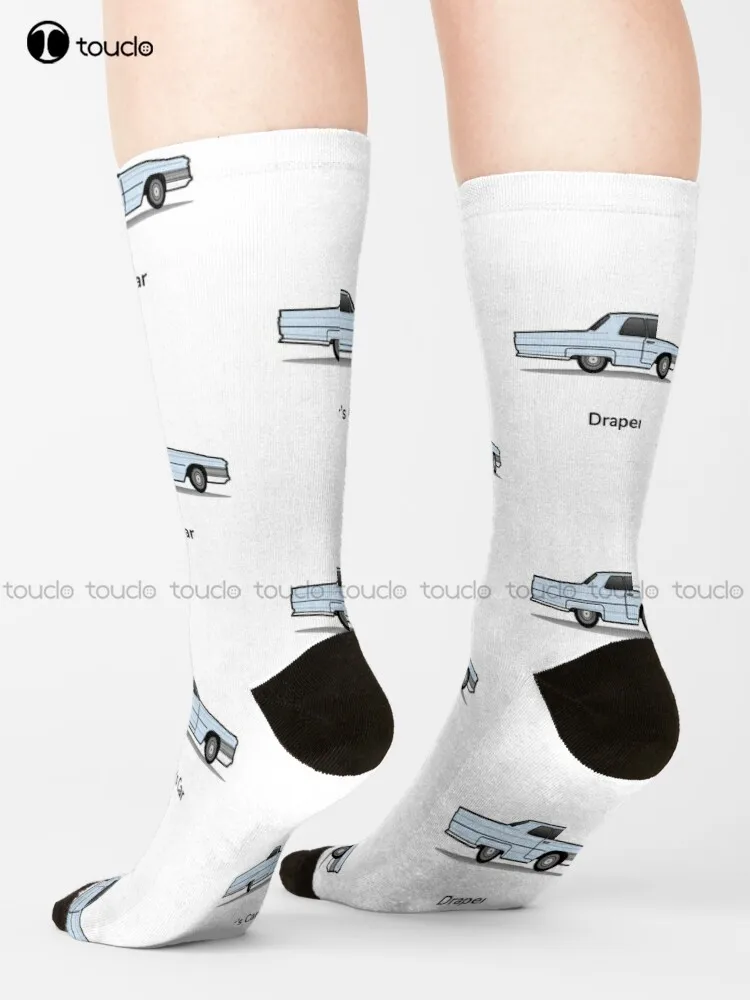 Draper'S Car Mad Men Don Draper Socks Youth Black Soccer Socks Unisex Adult Teen Youth Socks 360° Digital Print Custom Gift