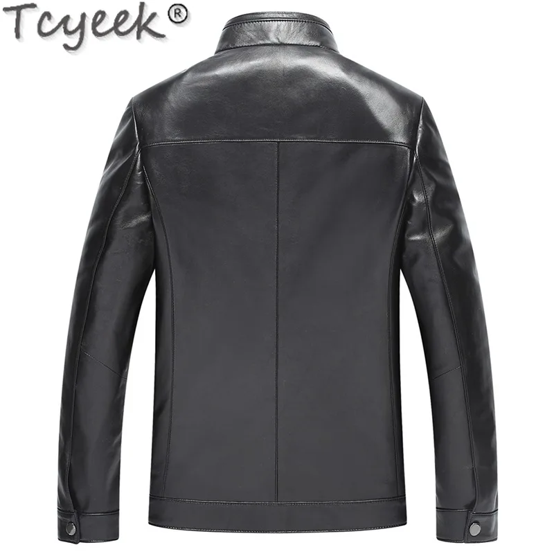 Tcyeek Genuine Leather Man Jackets 2025 Motocycle Jacket Spring Autumn Sheepskin Coat for Men Clothing Casual Jaqueta De Couro