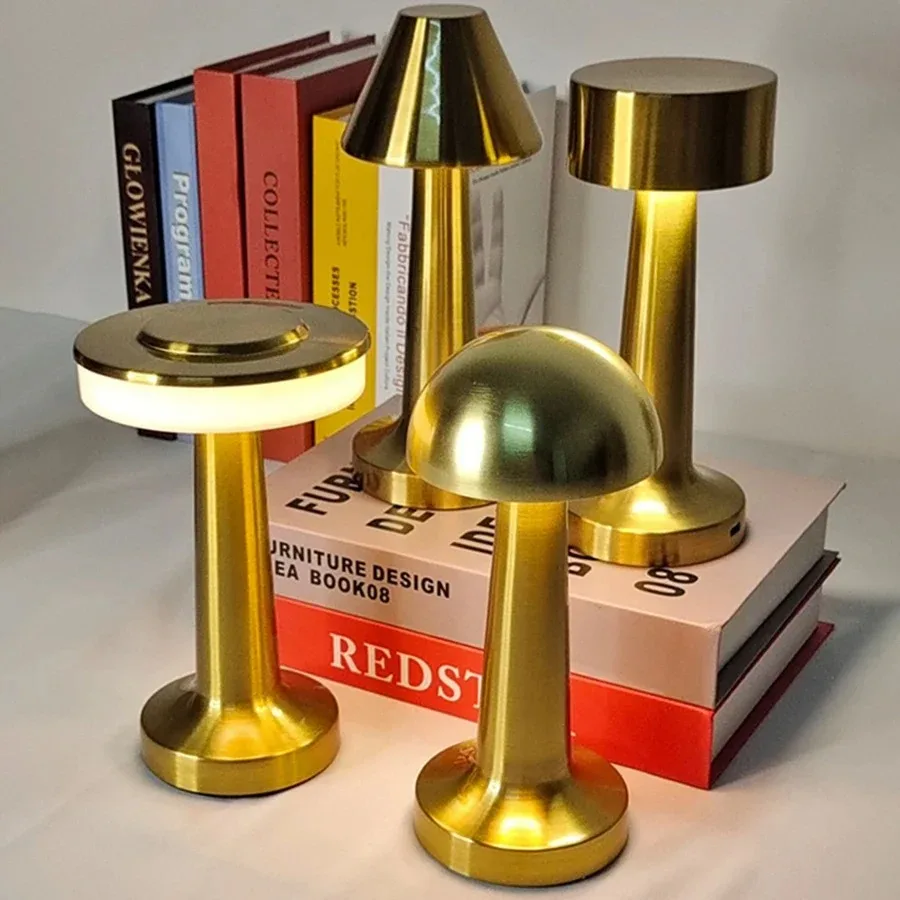 LED Table Light Metal Touch Desktop Decorative Lamp Rechargeable Night Lights For Bar Coffee Table Restaurant Decoration Light