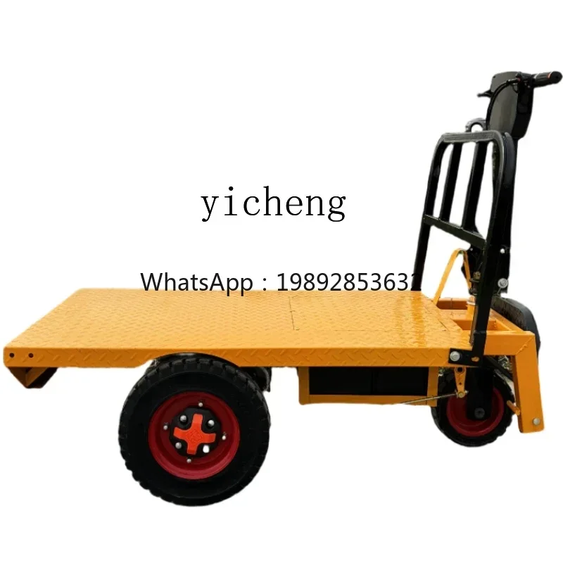 electric flat truck construction site three-wheel transport feed trolley