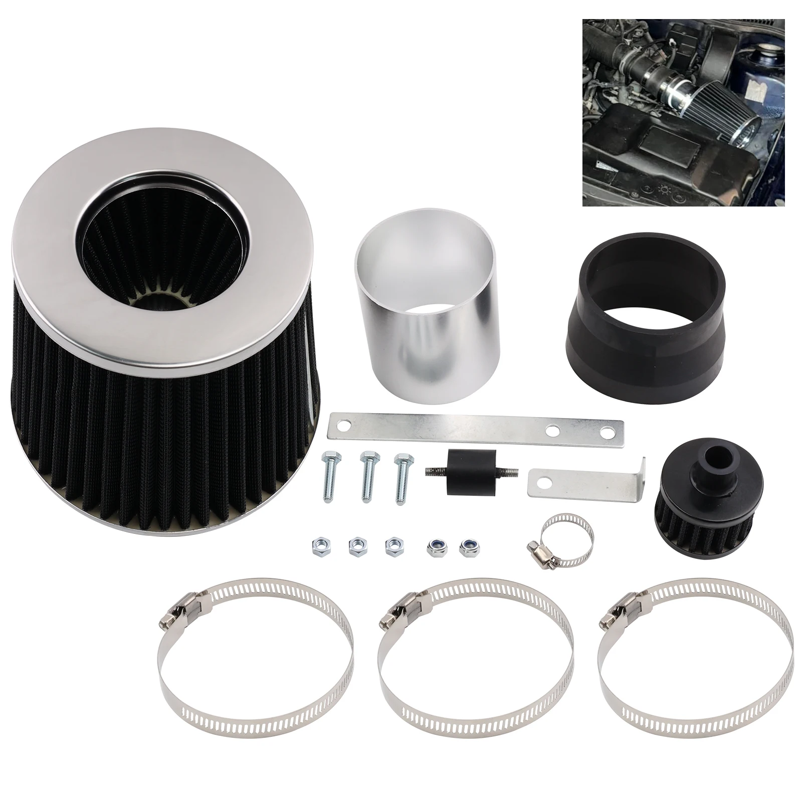 

2.75inch Short Cold Air Intake kit For 99-05 VW Golf Jetta Beetle 1.8L 1.9L 2.0L 2.8L For 00-06 Audi TT/TT Quattro 1.8L Engine