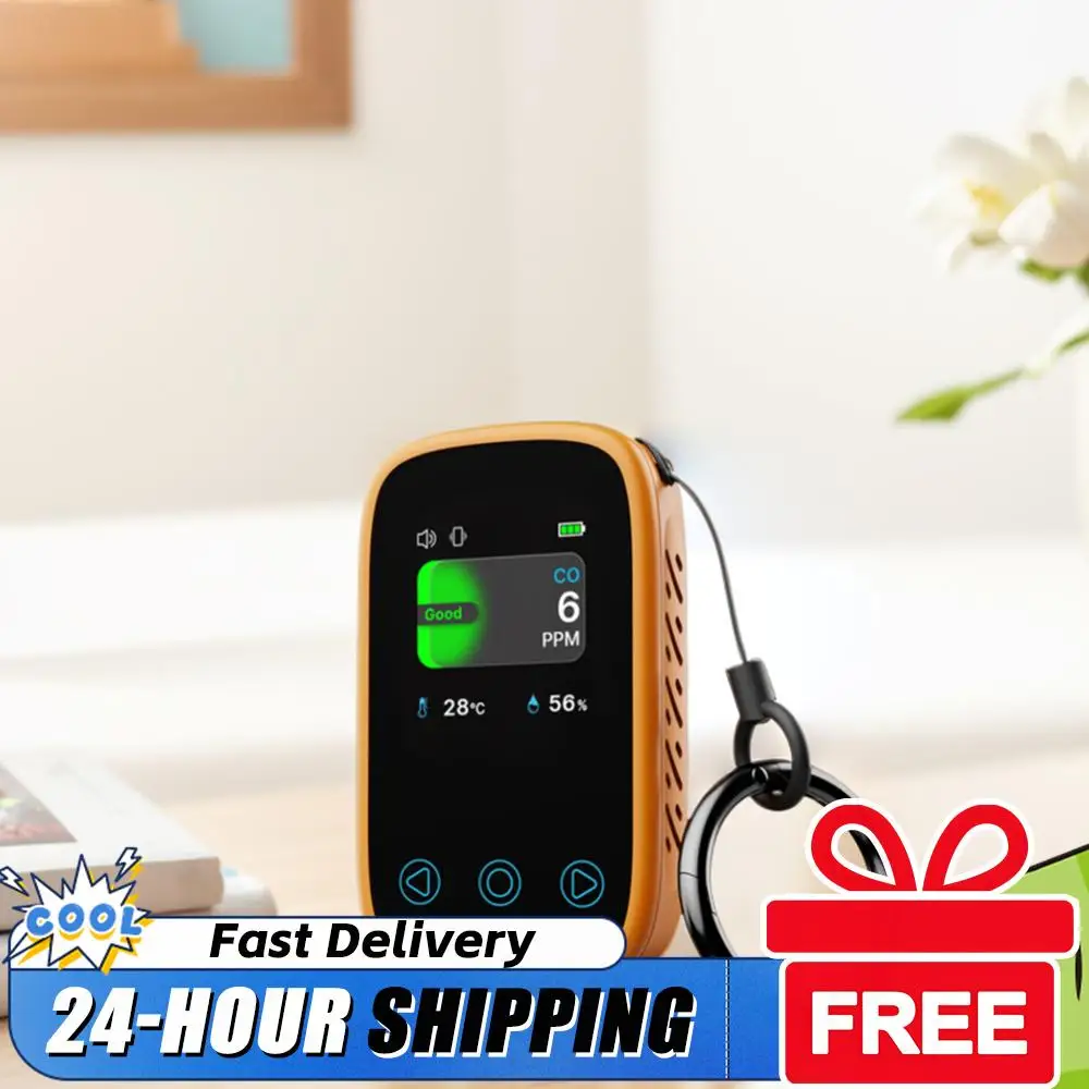 

Тестер качества воздуха 3-в-1 с автоматической регулировкой яркости, портативный монитор CO, цифровой дисплей, измеритель температуры и влажности CO, перезаряжаемый через Type-C