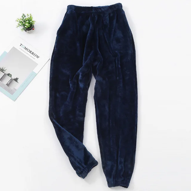 New Winter Flannel mens sleep bottoms thicken warm sweatpants mens pajamas pants comfort Slacks pijamas couple casual trousers