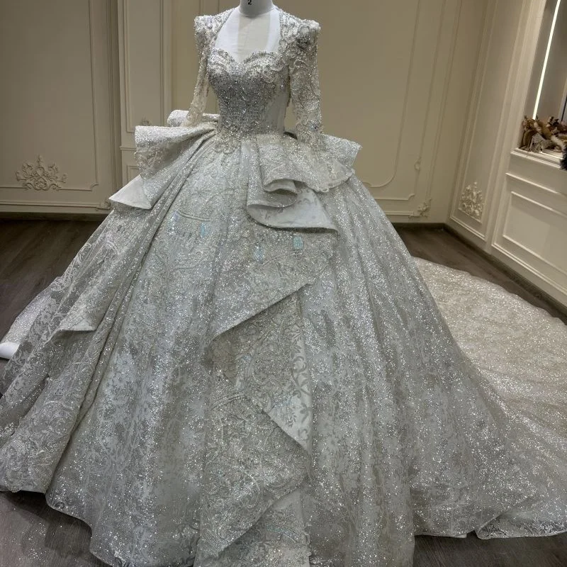 2024 new high-end heavy industry trailing wedding dress