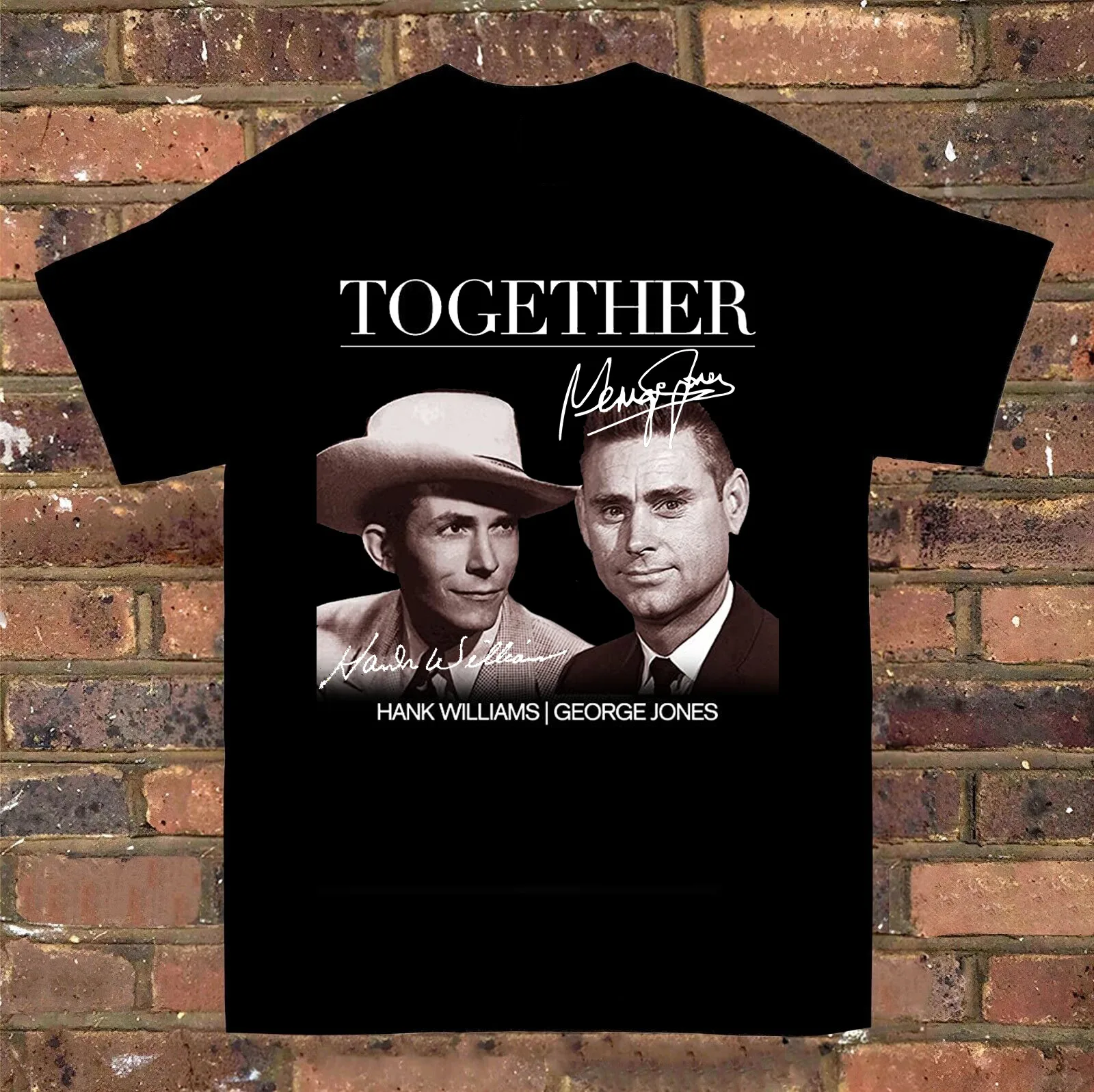 Together Hank Williams George Jones T-Shirt Short Sleeve Black S to 5XL MD786