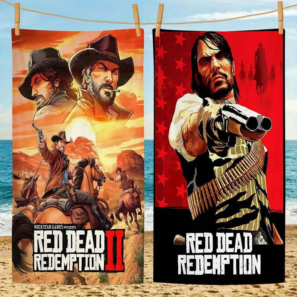 Game R-Red Dead-R-Redemptions 2 Beach Towel Colorful Bath Towels for Girl Microfiber Quick Dry Custom Sand Free Beach Yoga Spa