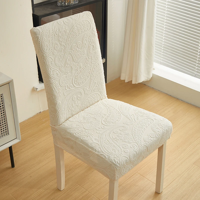Jacquard Chair Cover for Dining Room Wedding Banquet Stretchy Chair Protector 1/2/4/6 Pieces Chair Slipcover Washable Easy Care