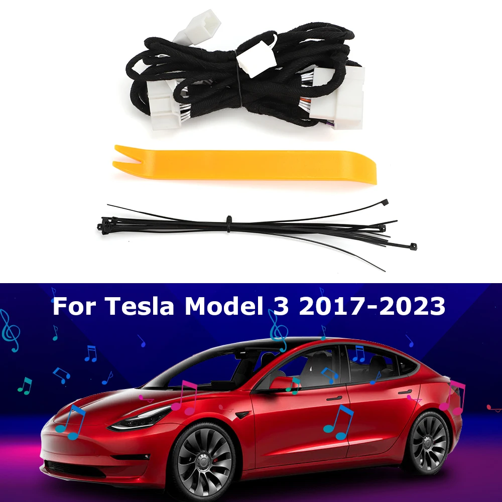 Voor Tesla Model 3 2017-2023 Standaardbereik Plus Audio-Inactieve Activeringskabelboom Sr + Hoornkabel Verliesvrije Geluidssuidspreker
