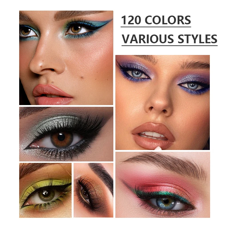 120色アイシャドウパレット 長持ち 簡単メイク ブラウン ベルベット マット＆シマー アイシャドウパレット、ピンクアイシャドウパレット