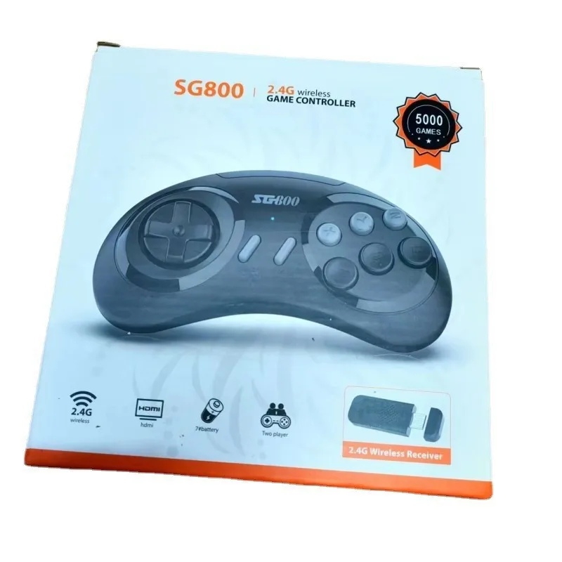 

SG800 Retro Game Console Video Game Stick 16 Bit for Sega Genesis Built-in 5000 Classic Games with 2.4G Controllers Gamepad