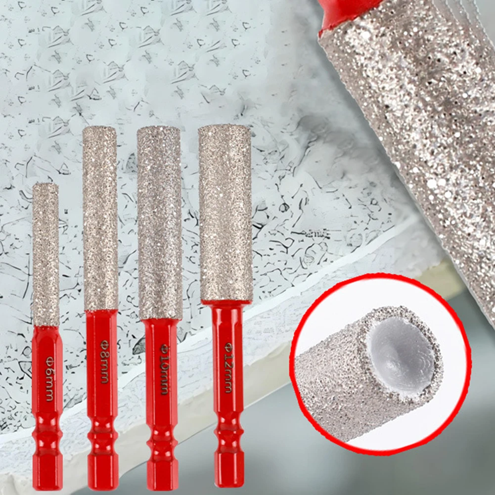 

1 шт. 6/8/10/12 мм сверло для шлифовки плитки, открывалка для отверстий, шестигранный хвостовик для сухого сверления плитки, стекла, фарфора, мрамора