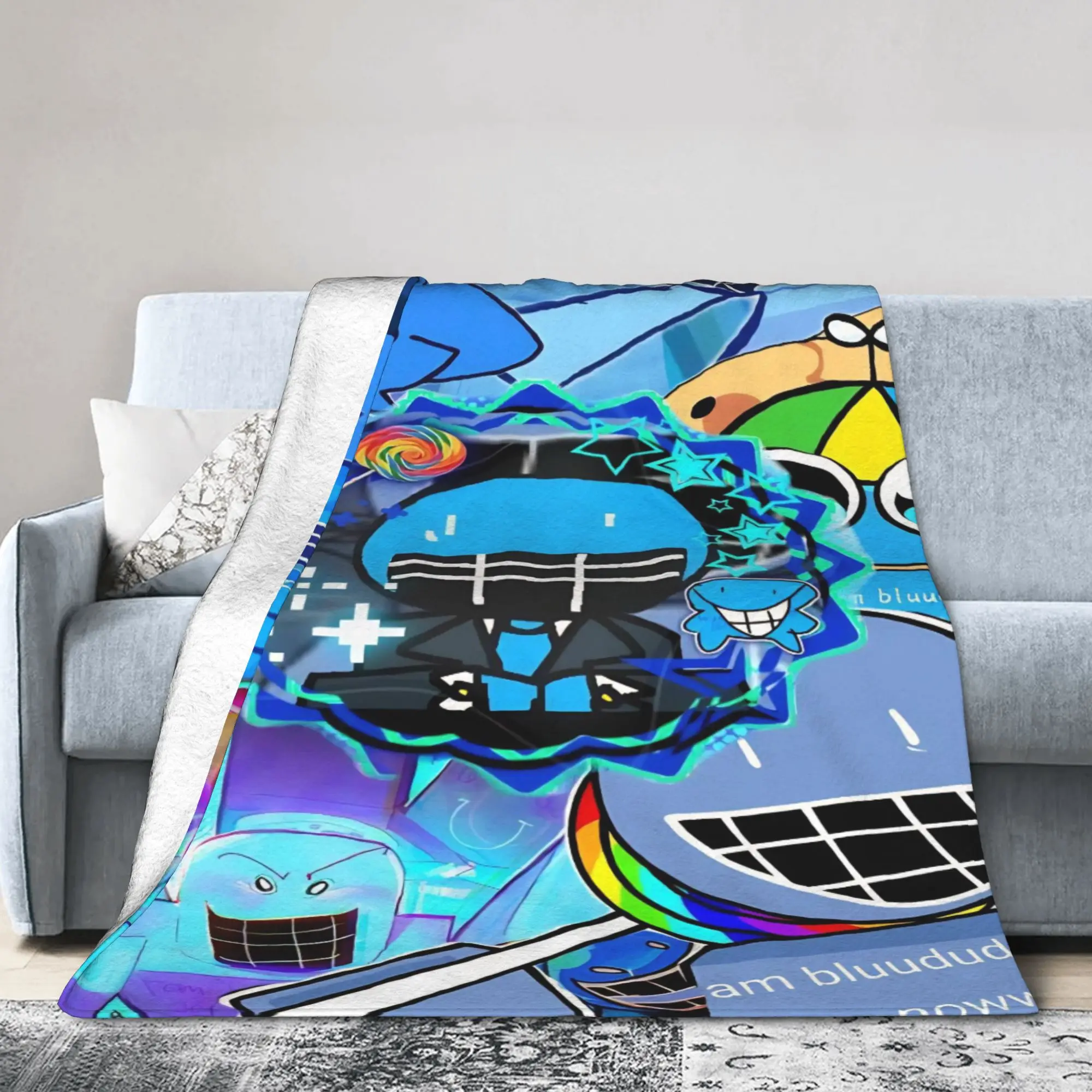 Bluudude Gubby Spawn Point Blankets Forsaken Game Picnic Flannel Throw Blanket For Couch Chair Sofa Bed Soft Bedspread Gift Idea