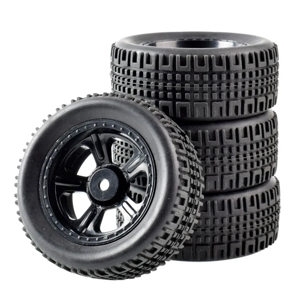 75mm 1/10 RC Road Tires Wheels 12mm Hex Fit Tamiya TT01 TT02 Kyosho D3 Trxs 4Tec 2.0, Plastic Rims, On-Road Racing Drift