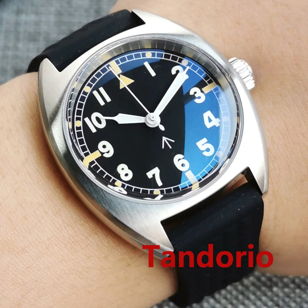 20ATM Diver Tandorio Military AR Double Domed Sapphire Glass 36mm Japan NH35A PT5000 Automatic Men Watch Luminous Waffle Strap