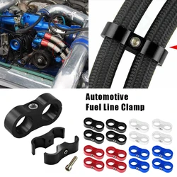 4Pcs Universal AN4 AN6 AN8 AN10 AN12 Braided Rubber Hose Line Clamp Aluminum Anodized Line Separator Separator Divider Clamp Kit