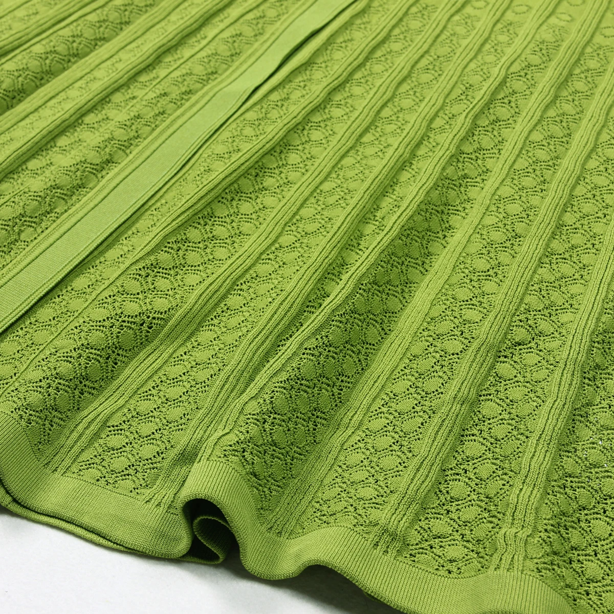 Summer New Fashionable Temperament Commuting Single Breasted Round Neck Sleeveless Slim Fit Hollow Out Lady Long Knitted Dress