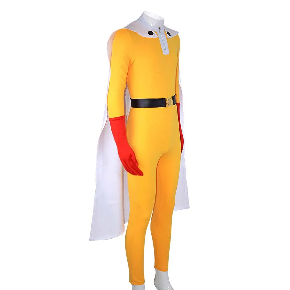 Men Anime One Punch-Man Cosplay Saitama Yellow Jumpsuits Costume view 4