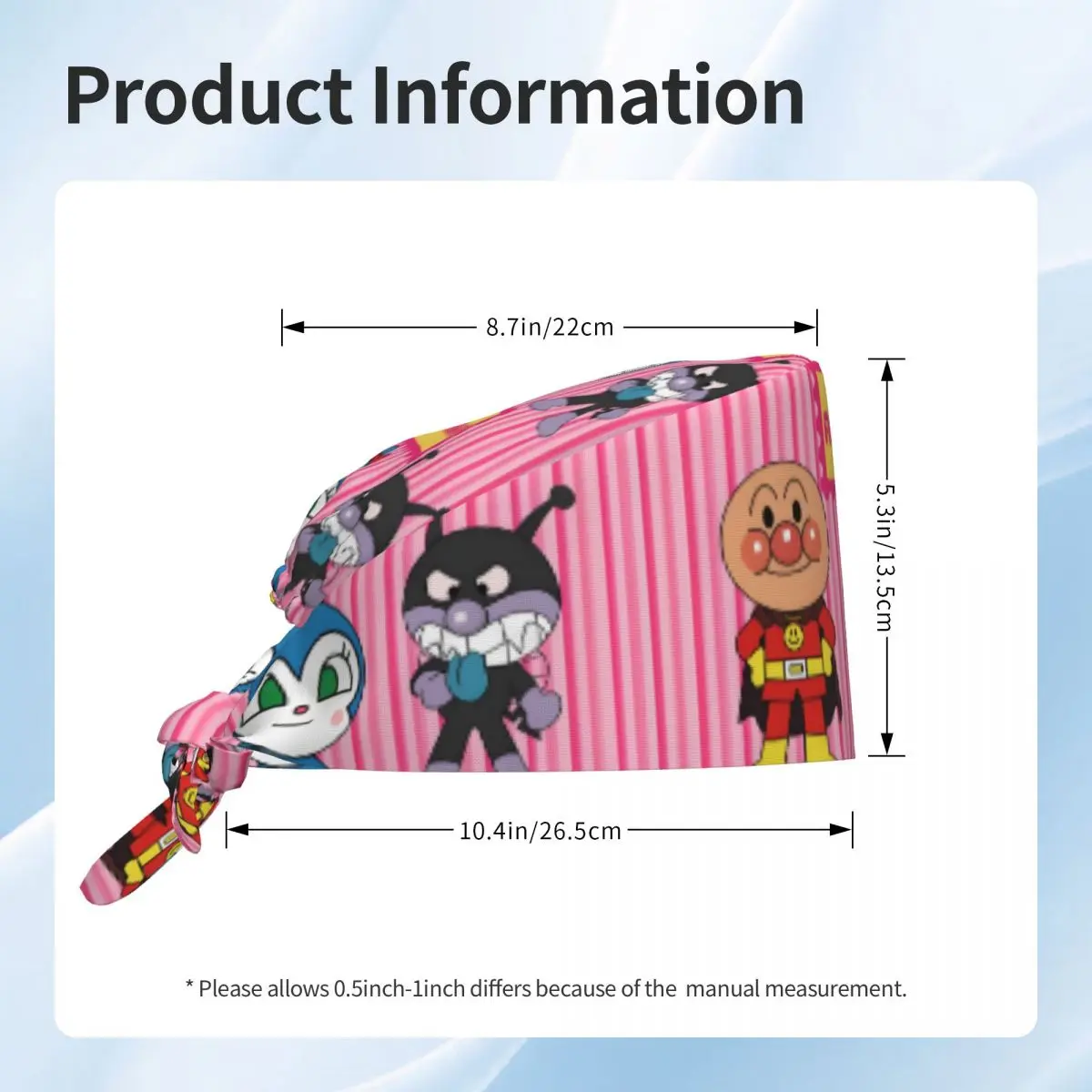 Benutzerdefinierte verstellbare Comics A-Anpanmanes Manga Arbeitsmütze Damen Herren Cartoons Scrub Caps Scrub Nursing Doctor Surgeon Cap für Krankenschwester