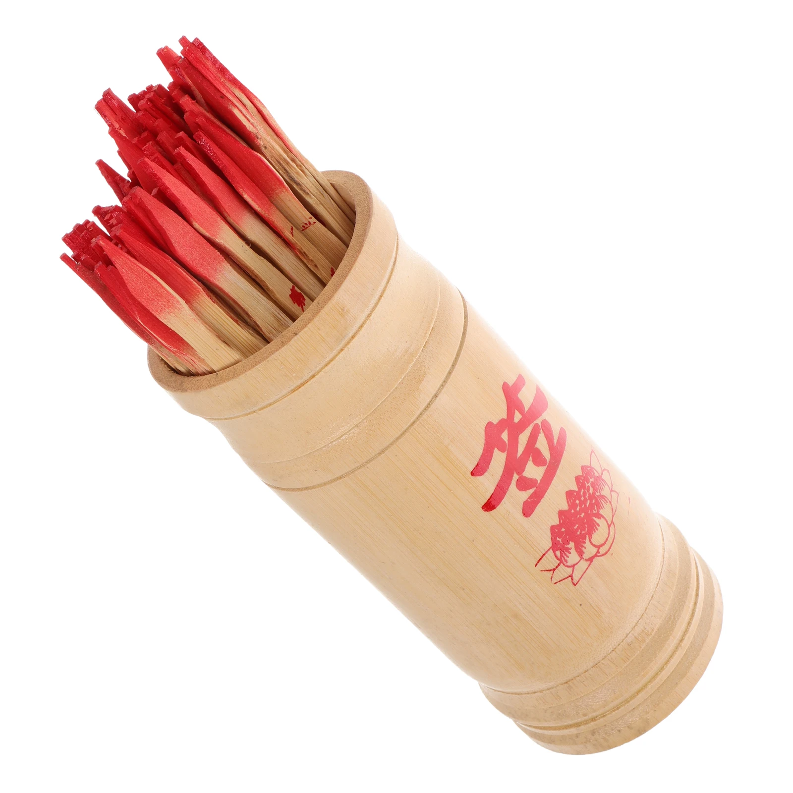 Chinese Fortune Telling Divination Stick Bucket Beige Feng Shui Decor Bamboo Game Props Lucky Wishing Rod Temple Spirituality