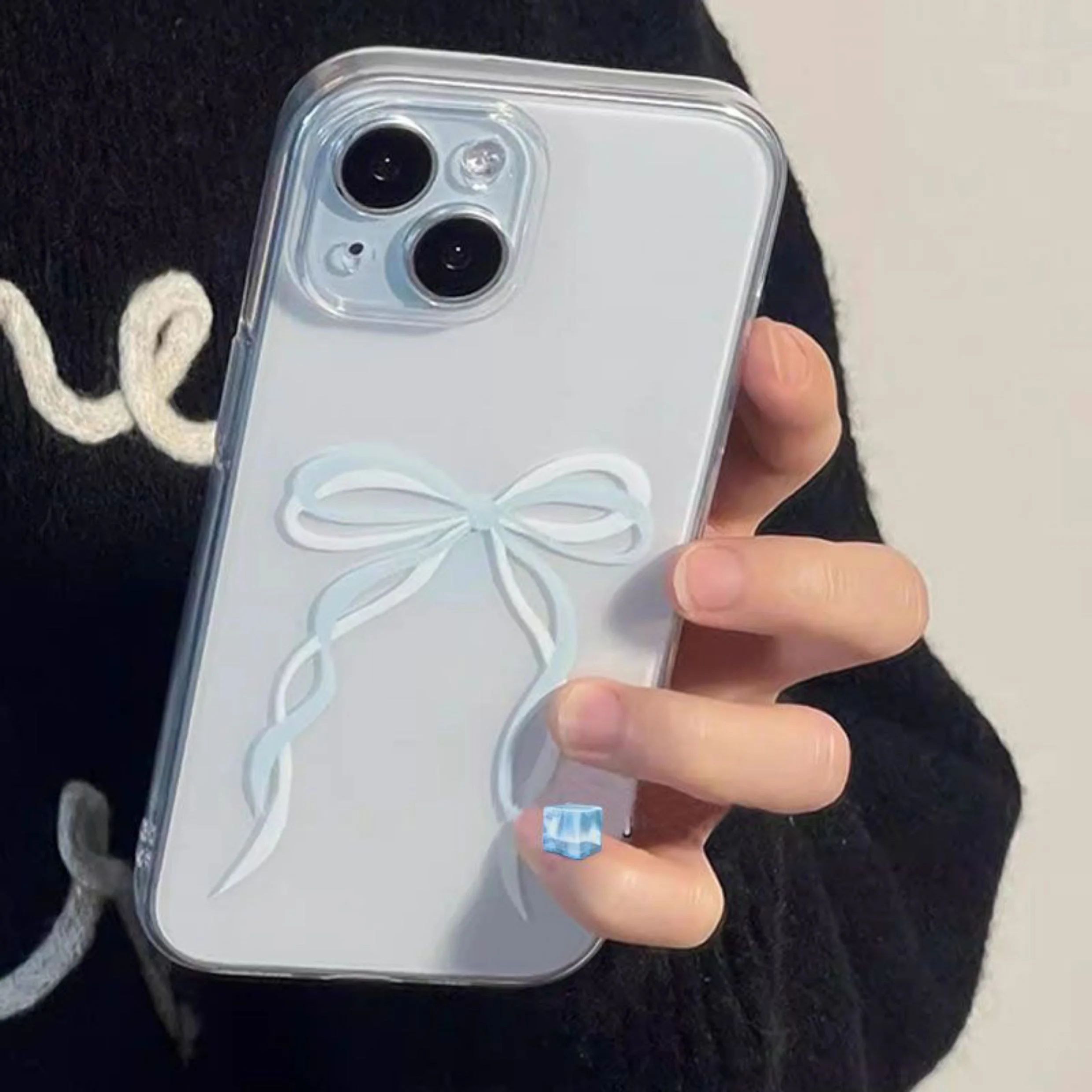 Ins Ribbon Bow Creative Transparent Phone Case For Samsung Galaxy S24 S23 S25 S22 Ultra Plus Cover S25+ S22+ S23+ S24+ Fundas